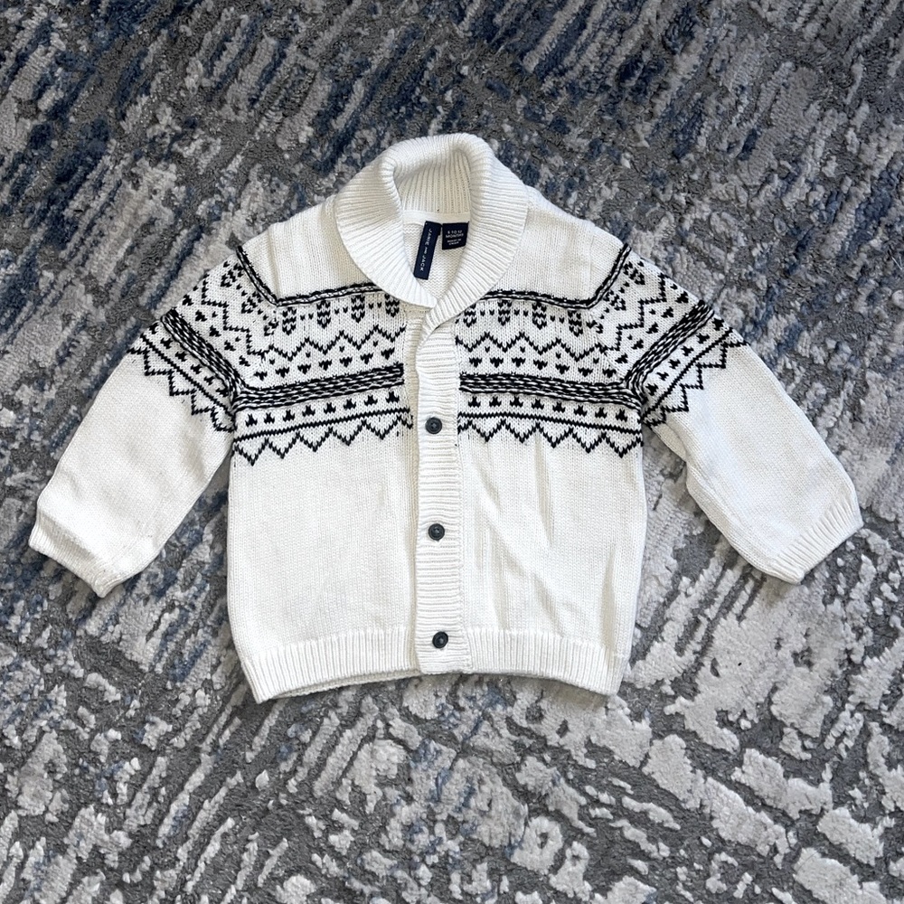 Janie and Jack Fair Isle cardigan 6-12 months.